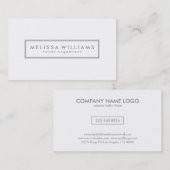 Carte De Visite Gris clair et blanc Moderne Géométrique Design sim (Devant / Derrière)