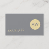 Carte De Visite Gris clair et crème moderne et professionnel (Devant)
