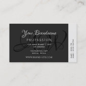 Carte De Visite Gris clair et foncé Chic rayures colorées Monogram (Dos)