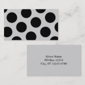 Carte De Visite Gris Clair & Points Noirs (Devant / Derrière)