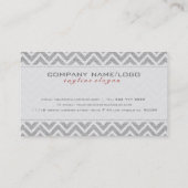 Carte De Visite Gris clair Retro Chevron Motif Lin Texture (Dos)