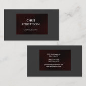 Carte de visite gris clair rouge foncé (Devant / Derrière)