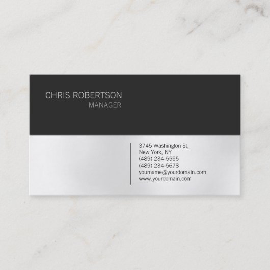 Carte de visite gris clair tendance (Devant)