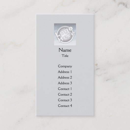 Carte De Visite Gris clair vertical - Business (Devant)