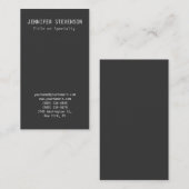 Carte de visite gris clair vertical tendance (Devant / Derrière)