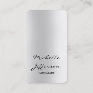 Carte De Visite Gris clair vertical unique personnel