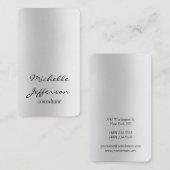 Carte De Visite Gris clair vertical unique personnel (Devant / Derrière)