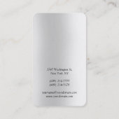 Carte De Visite Gris clair vertical unique personnel (Dos)