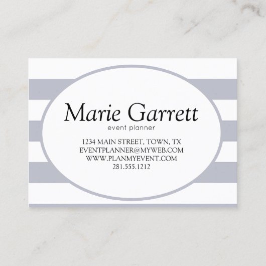 Carte De Visite Gris Classique (Dos)