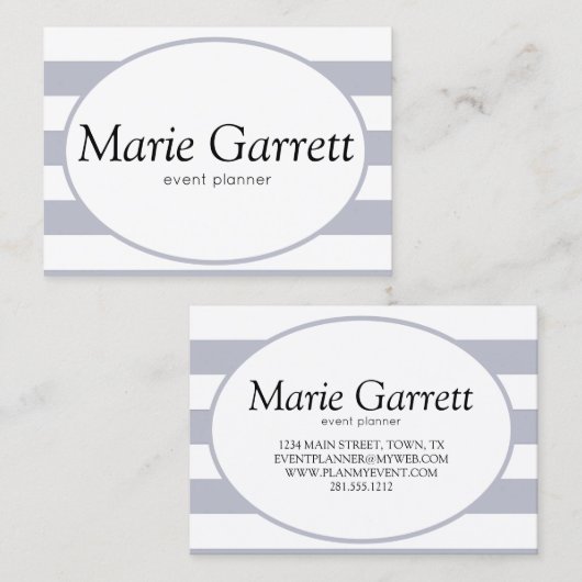 Carte De Visite Gris Classique (Devant / Derrière)