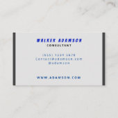 Carte De Visite Gris contemporain moderne et noir mat (Dos)