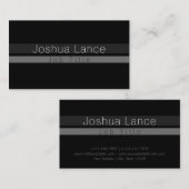 Carte De Visite Gris cool professionnel et rayures noires (Devant / Derrière)