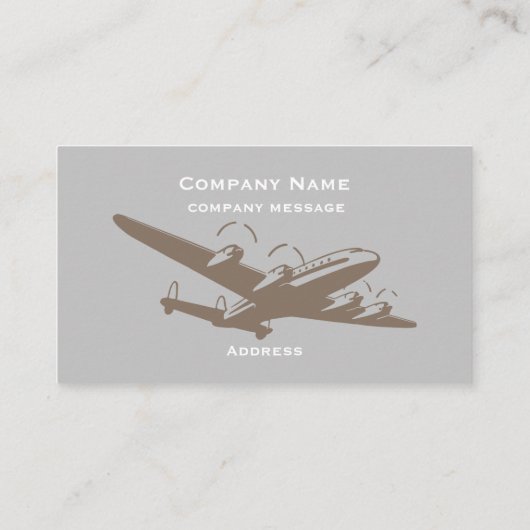 Carte de visite gris d'aéronef (Dos)