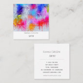 Carte de visite gris d'artiste d'aquarelle (Devant / Derrière)