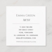 Carte de visite gris d'artiste d'aquarelle (Dos)