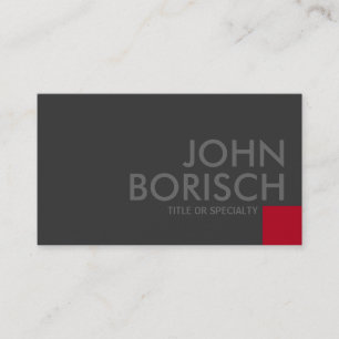 Carte de visite gris de carré rouge de minimalism