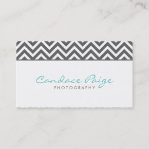Carte De Visite Gris de Charbon Moderne Chevron Stripes