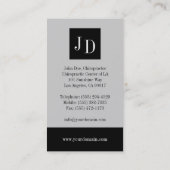 Carte De Visite Gris de chiroprakteur/gris (Dos)