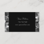 Carte de visite gris de classique de fleur (Dos)