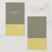 Carte De Visite Gris de duo et jaune verticaux (Devant / Derrière)