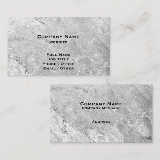 Carte de visite gris de granit (Devant / Derrière)
