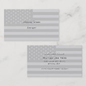 Carte De Visite Gris de noir de drapeau américain (Devant / Derrière)
