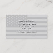 Carte De Visite Gris de noir de drapeau américain (Dos)