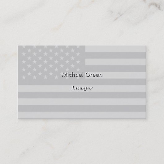 Carte De Visite Gris de noir de drapeau américain (Devant)