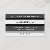 Carte De Visite Gris de Notariat Public (Dos)