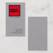 Carte De Visite Gris de qualité professionnelle moderne Gris minim (Devant / Derrière)