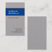 Carte De Visite Gris de qualité professionnelle moderne Gris minim (Devant / Derrière)