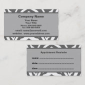 Carte de visite gris de rappel de rendez-vous de (Devant / Derrière)