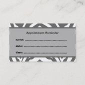 Carte de visite gris de rappel de rendez-vous de (Dos)