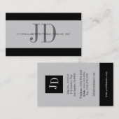 Carte De Visite Gris de rayure d'architecte/gris (Devant / Derrière)