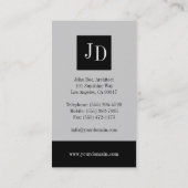 Carte De Visite Gris de rayure d'architecte/gris (Dos)