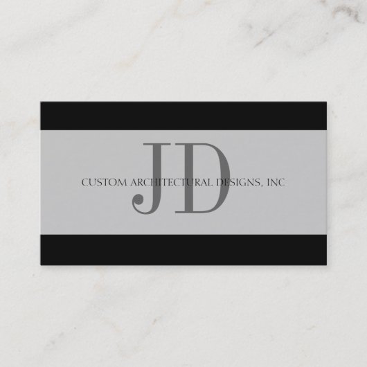 Carte De Visite Gris de rayure d'architecte/gris (Devant)