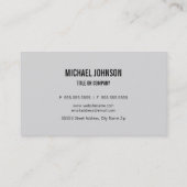 Carte De Visite Gris de toile de Faux classique avec le logo (Dos)