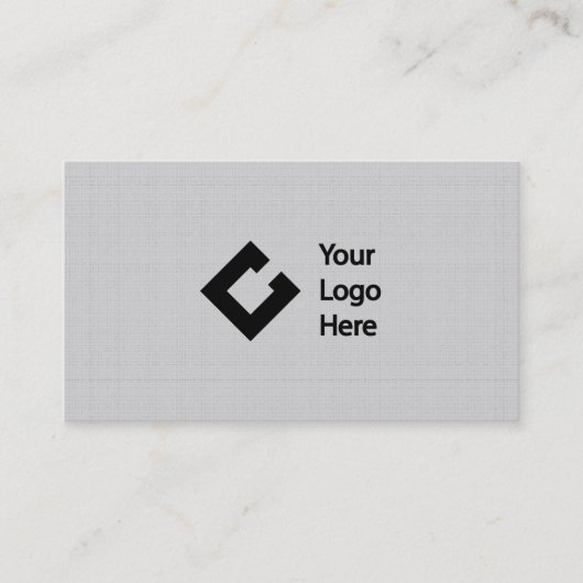 Carte De Visite Gris de toile de Faux classique avec le logo (Devant)