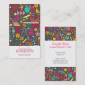 Carte De Visite Gris de tuteur de professeur d'éducateur de règle (Devant / Derrière)