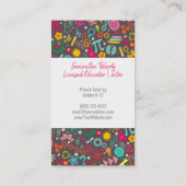 Carte De Visite Gris de tuteur de professeur d'éducateur de règle (Dos)