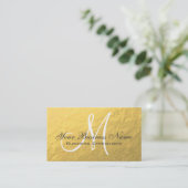 Carte De Visite Gris d'or gris simple Monogramme simple (Debout devant)