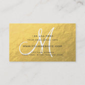 Carte De Visite Gris d'or gris simple Monogramme simple (Dos)