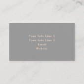 Carte de visite gris élégant classique minimaliste (Dos)