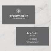 Carte de visite gris élégant de monogramme (Devant / Derrière)