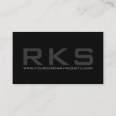 Carte De Visite Gris élégant simple sur pro personnalisable noir (Dos)