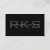 Carte De Visite Gris élégant sur le classique noir de monogramme (Dos)