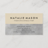Carte De Visite Gris et beige monogramme (Dos)