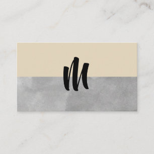 Carte De Visite Gris et beige monogramme