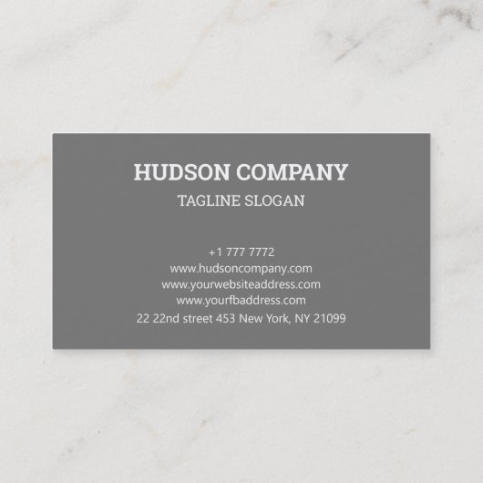 Carte De Visite Gris Et Blanc (Dos)