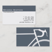 Carte de visite gris et blanc de bicyclette (Devant / Derrière)